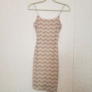 NEW... GLARE...NUDE-SILVER PARTY DRESS ..SIZE:SMALL